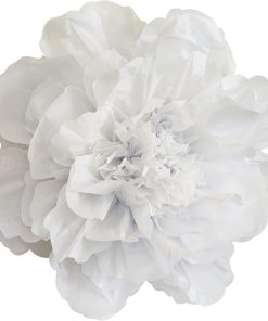 20-Inch Giant Paper Flowers - Set of 3 (White).