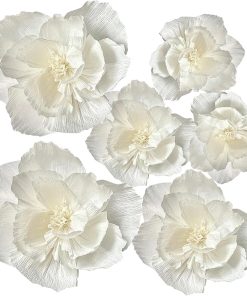 White Paper Flowers Wall Décor,